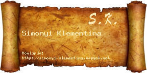 Simonyi Klementina névjegykártya
